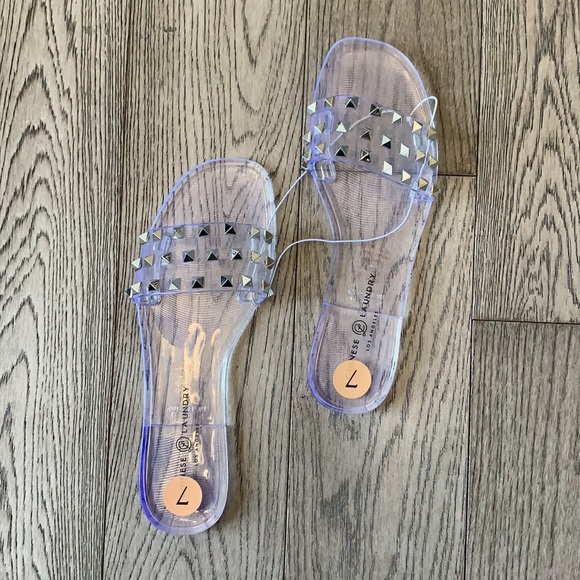 New Chinese Laundry Jelato Jelly Studded Clear Slides - Picture 3 of 3